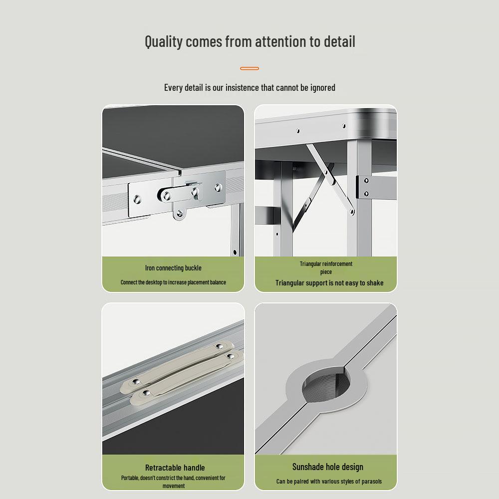 Adjustable Folding Table and Chair Set for Outdoor Markets, Camping, and Picnics