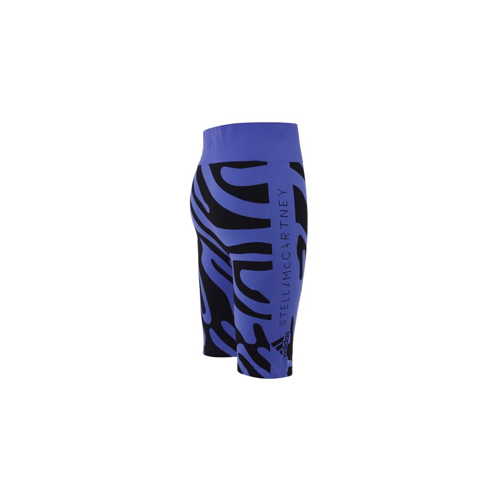 Adidas Шорты для фитнеса Stella McCartney Aok Cycl с полосатым принтом и буквами, женские шорты синего цвета HF3068