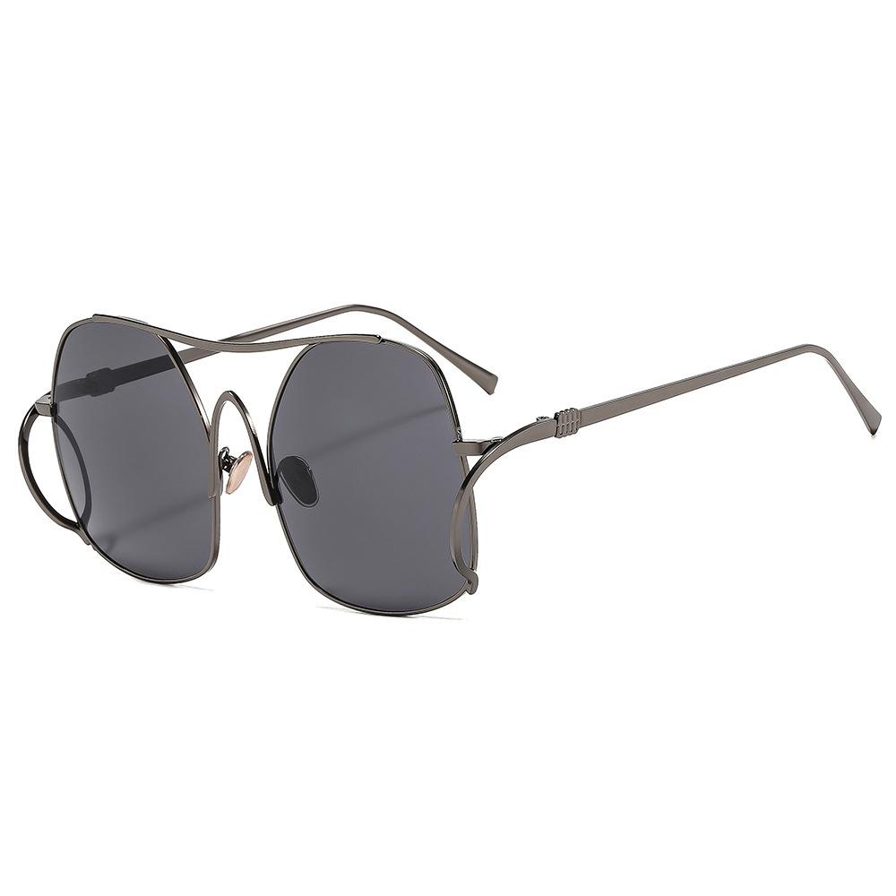 New Luxury Fashion Gradient Oval Women Sunglasses  Personality Double Beam Frame Design Advanced All Match Men Glasses Uv400