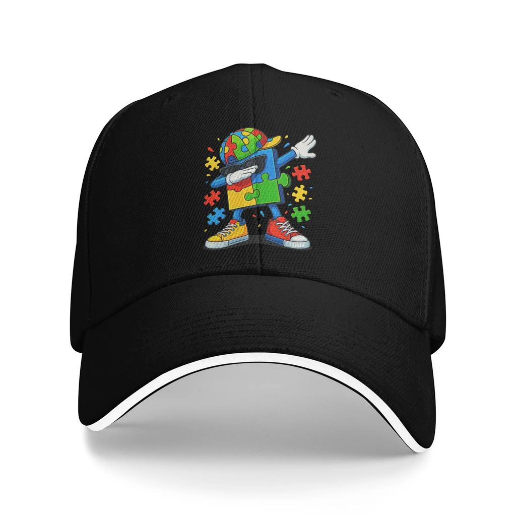Men Women Dabbing Puzzle Autism Awareness Hat Stylish Baseball Cap Sun Hat Golf Headewear Adjustable Fit