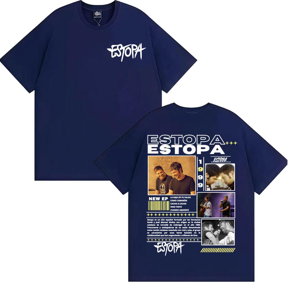 Rapper Estopa Тур 1999 Графические Футболки Унисекс Унисекс Мода Хип-Хоп Уличная Мода Футболка Летние Топы Оверсайз Футболка Streetwear