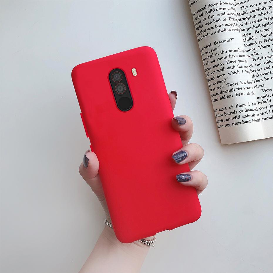 Чехол для Xiaomi Pocophone F1 Матовый frosted Конфетный цвет ТПУ Мягкая задняя крышка Для Xiaomi Pocophone F1 Poco Phone F1 Чехол 6.18 дюйма