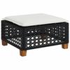 Garden Stool with Cushion Black 63.5 x 56 x 32 cm Poly Rattan