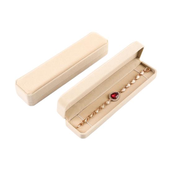 Подарочная коробка для ожерелий из бархата Подарочная коробка для хранения ювелирных изделий Пылезащитная откидная крышка для браслетов, ожерелий, браслетов на ногу Коробка для презентаций ювелирных изделий