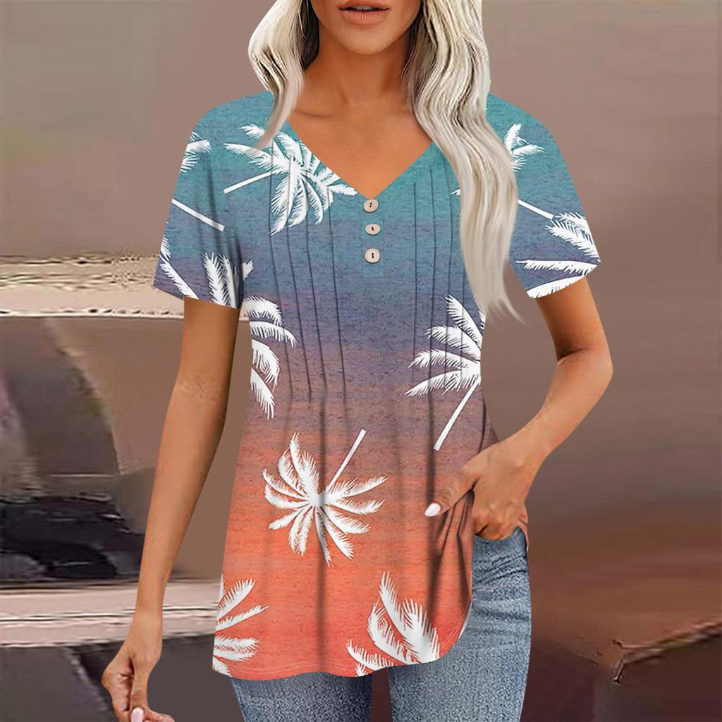 Женские рубашки с короткими рукавами, топы, элегантные повседневные рубашки, топы с V-образным вырезом и плиссировкой