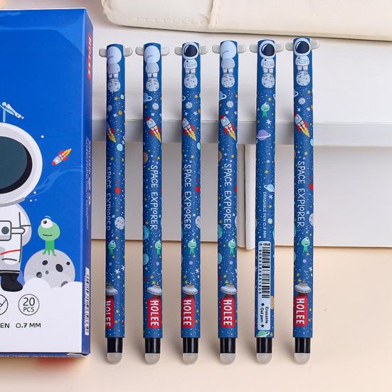 Стирающаяся ручка 0,7 мм с черными чернилами, с мягкой рукояткой, приятной для кожи, с милыми колпачками в виде животных, кнопочный механизм, перезаправляемые ручки, школьные принадлежности