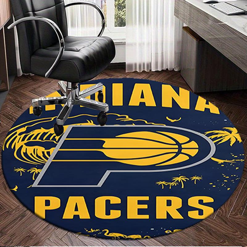 Pacers Basketball Team Round Rug for Livingroom,Bedroom, Palyroom, Chair Rug, Area rug, Circle Carpet, Large Size Fan Christmas gift