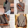Geometric Pattern Knit Sweater With Color Block Edges For Women Fall