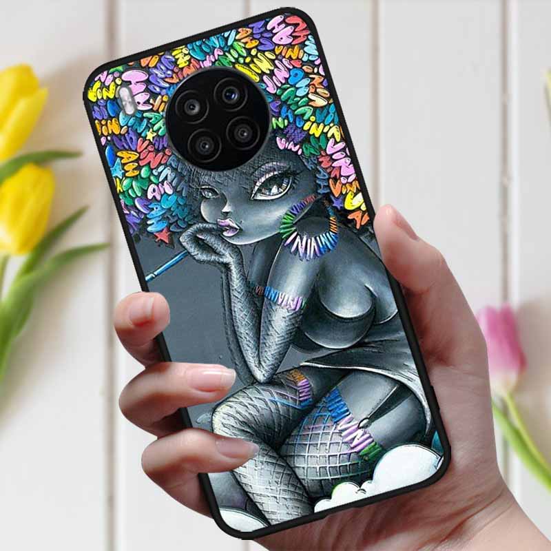 Чехол для Huawei Honor 50 Lite, чехол для телефона, мягкий силиконовый ТПУ задние чехлы для Huawei Nova 8i / Honor50 Lite, 3D тиснение, чехлы с цветами