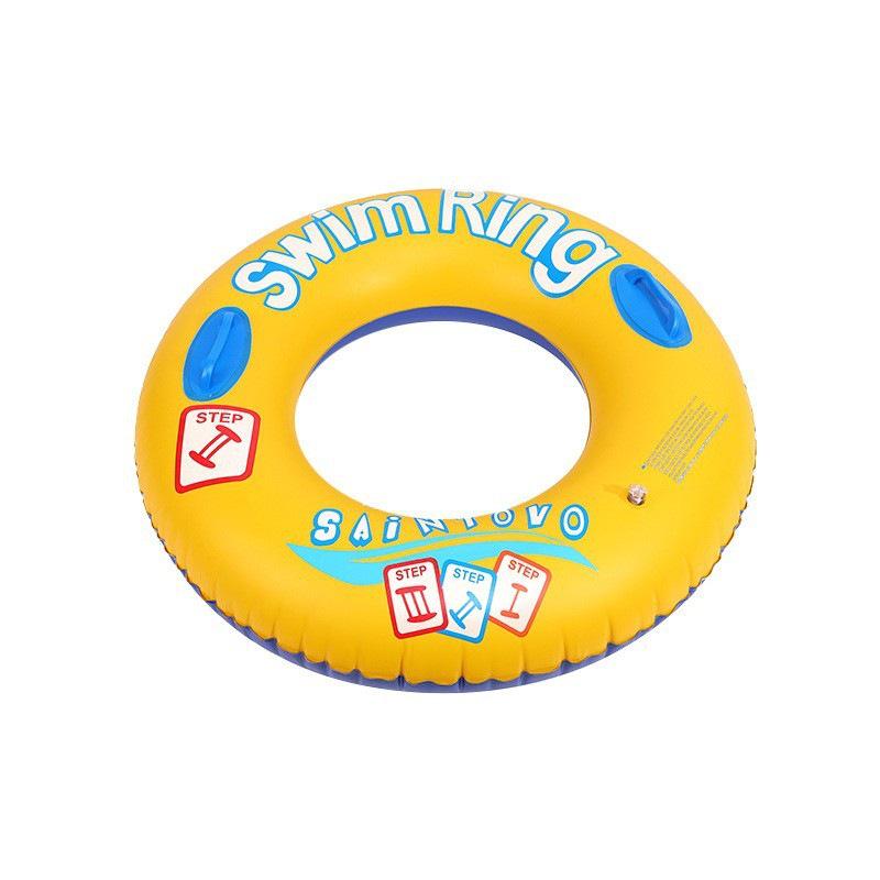 Inflatable Sequined Swim Ring with Handles and Double Airbags for Water Park Rafting