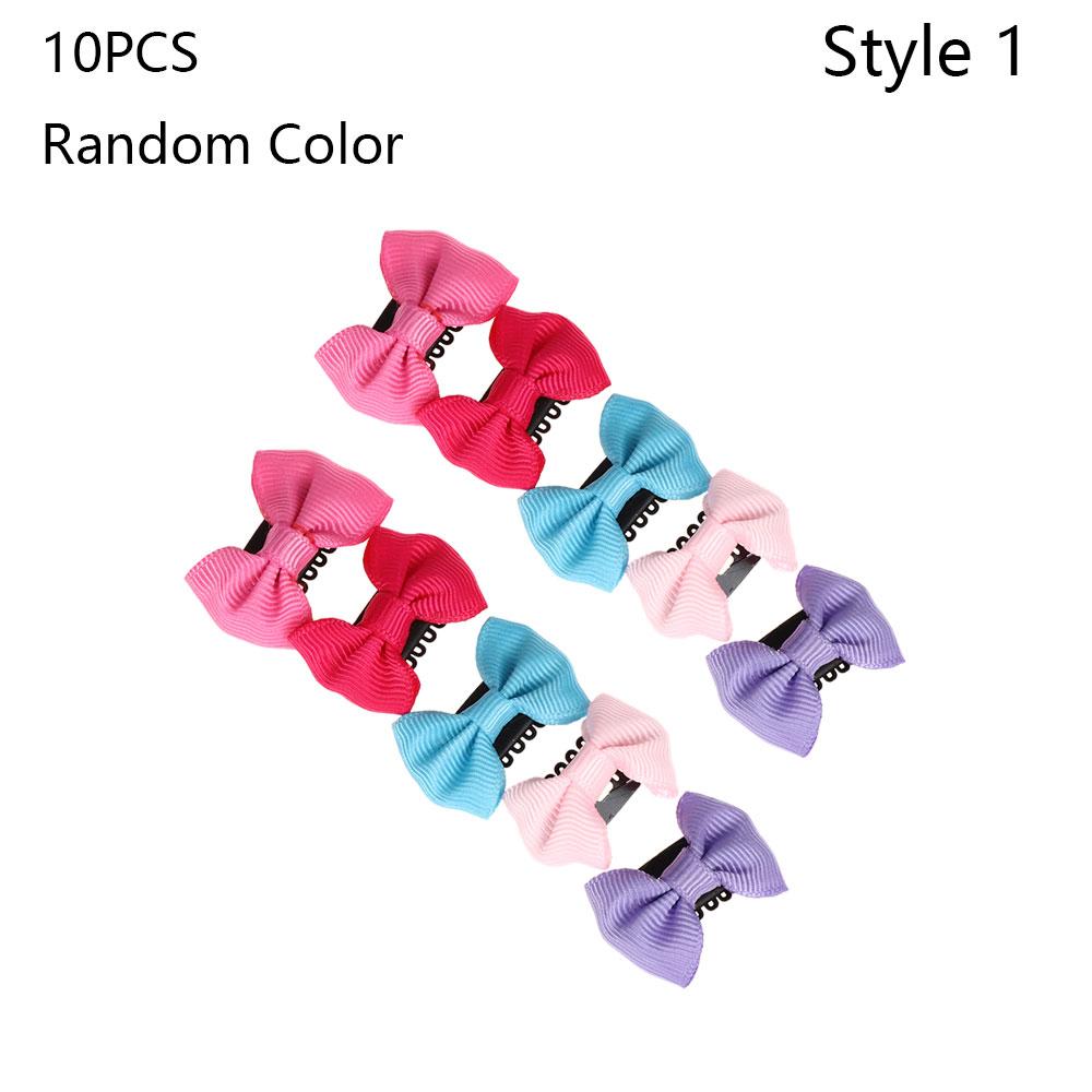 5PCS Kids Girl's Fashion Newborn Infant Bow Headwear Baby Hairpin Mini Hair Clip
