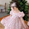 2-6 Years Children Girls Floral Dress Summer Casual Puff Sleeve Princess Dress