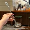 Handle! Deutrich 1810 Stainless Steel Spoon for Scooping Meatballs, Hot Pot Spoon, Thickened Household Porridge Spoon, Strainer Spoon, Soup Spoon