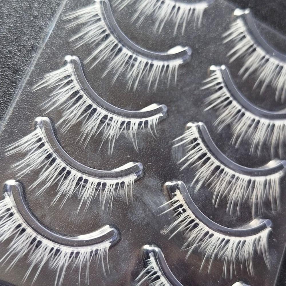 Eyelashes Extension White False Eyelashes Long Cross Eye Makeup Tools White Lashes  for Cosplay