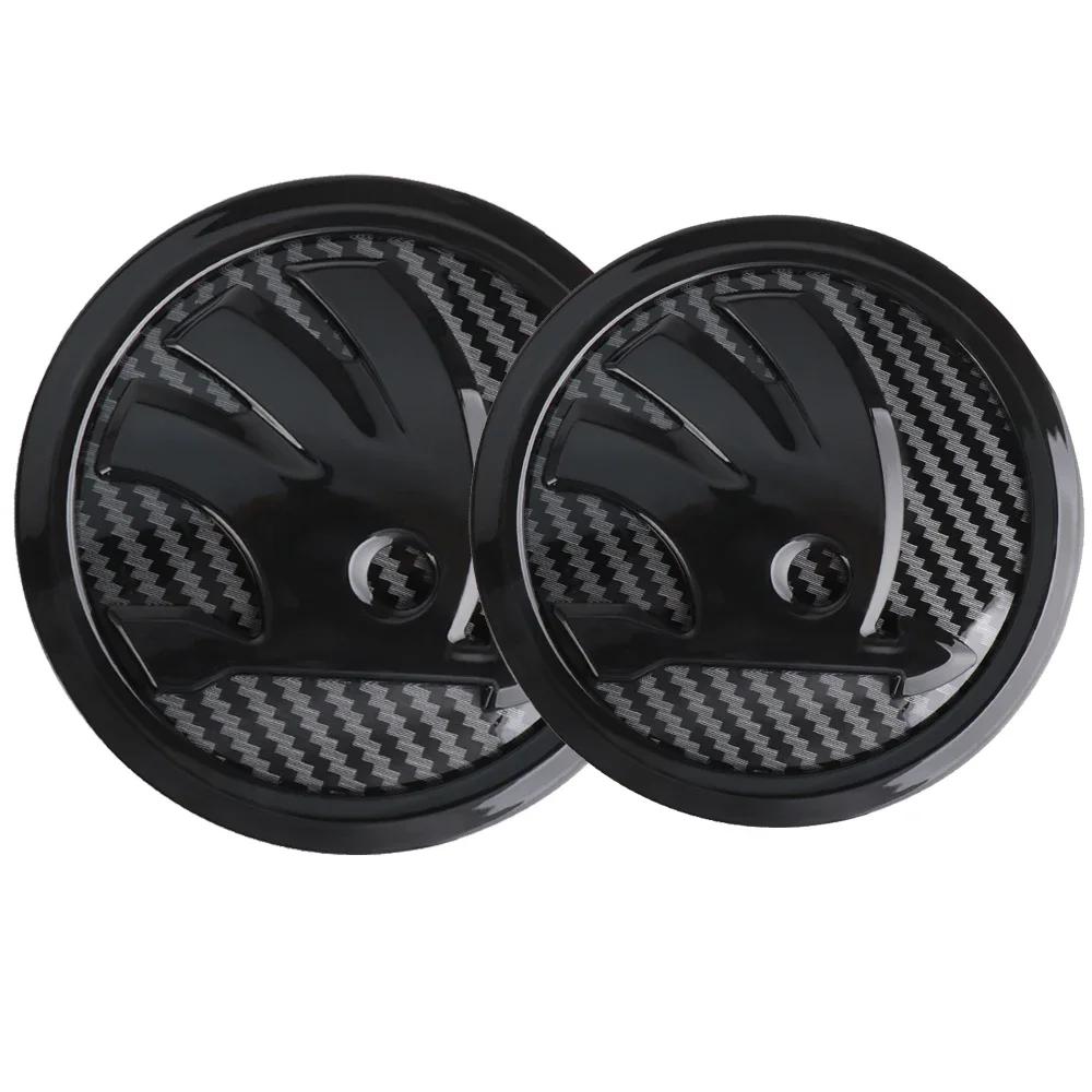 Car Sticker Skoda 2025 Hot 2pcs 80/90/100mm Car Front Hood Badge Rear Trunk Emblem Sticker for Skoda Rapid Fabia Octavia 2 A7 Ye
