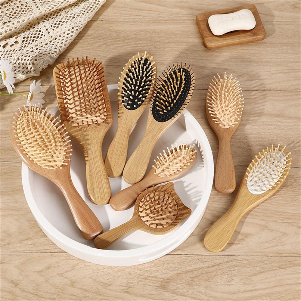 Massage Brush Wood Comb Air Cushion Hair Brush Barber Accessories Bamboo Comb  Head Massage