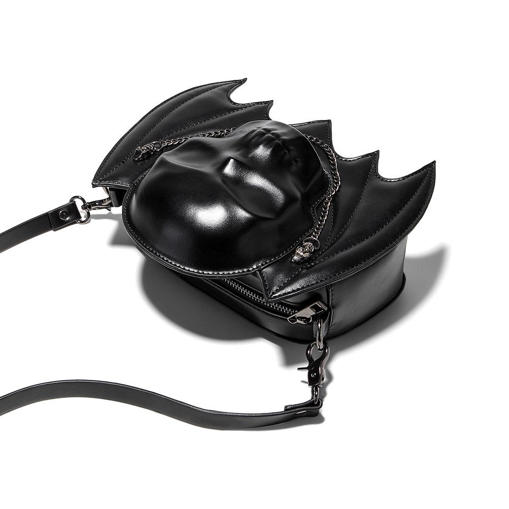 Женская панк-сумка через плечо с дизайном черепа и летучей мыши