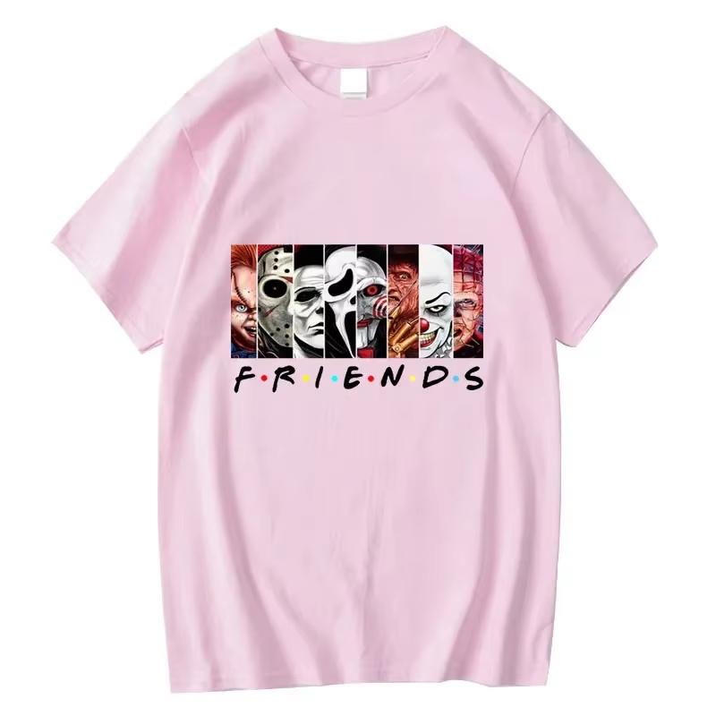 Мужская футболка высокого качества 100% хлопок Футболка Смешный принт Друзья Футболка Свободная Летняя Прохладная С круглым вырезом Мужская футболка Повседневные топы