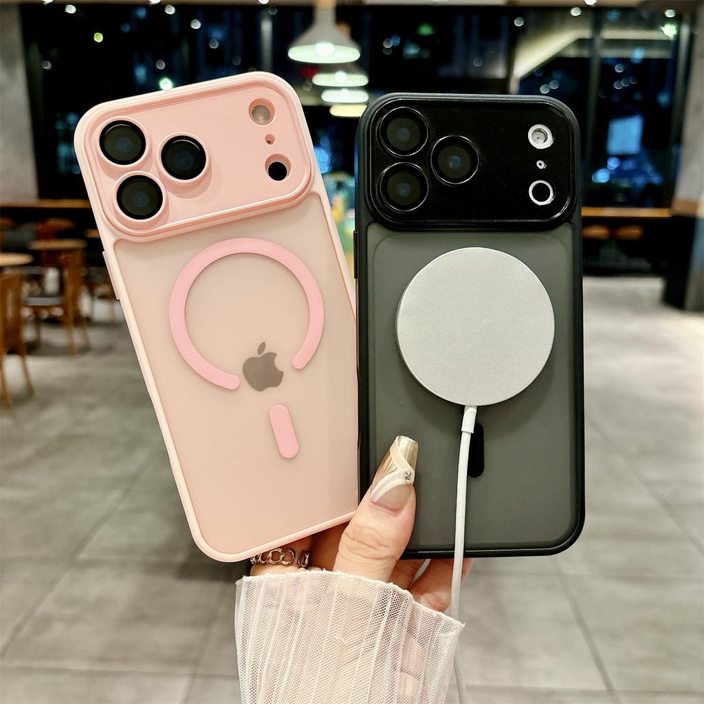 Защита камеры Для iPhone 17Air 17Pro 17 Полупрозрачный жесткий Магнитный чехол Для iphone 16 15 14 13 12 Pro Max Противоударный чехол