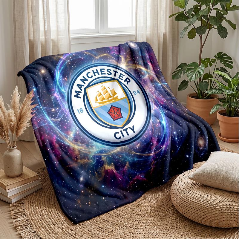 Manchester City Theme blanket Soft Flannel Blanket Plush Throw Blanket Cozy Sofa Bed Blanket for Home Decor