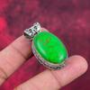 Green Copper Turquoise Pendant, 925 Sterling Silver Pendant Gemstone Jewelry, Handmade Pendant Amazing Jewelry, Gift For Her