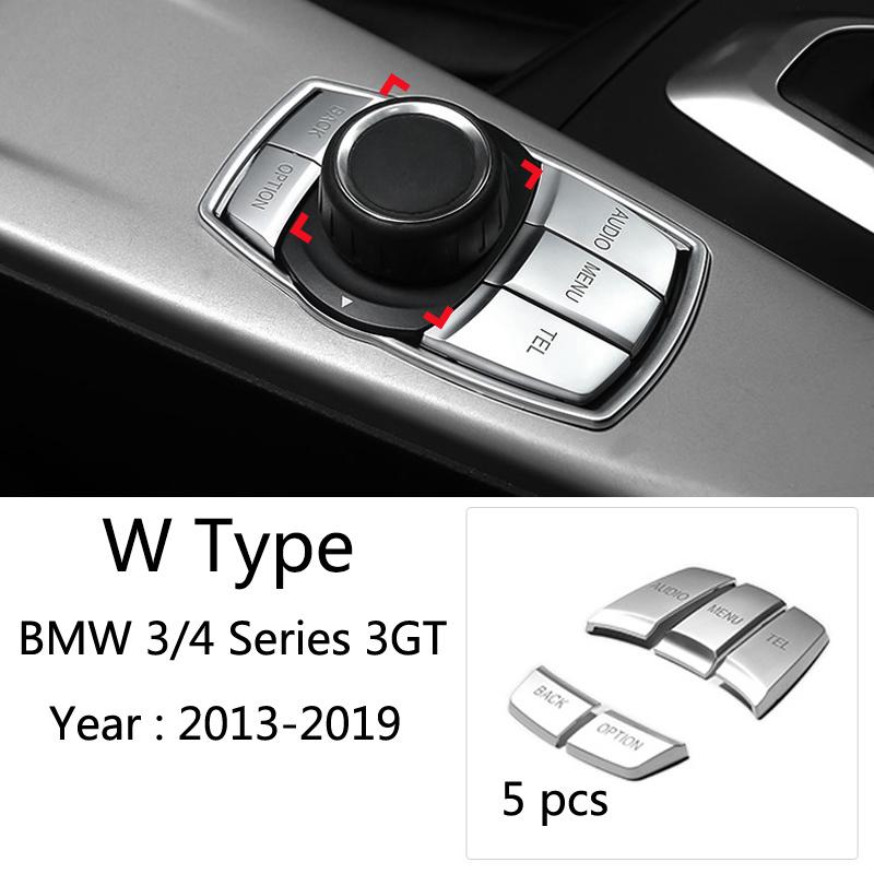 Carbon Fiber Car Styling Interior Gear Shift Knob Cover Multimedia Button Panel Trim Sticker For BMW F30 F32 F34 F36 Accessories