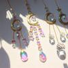 1pc,Crystal Chime Suncatcher,Home Bedrooms Balcony Sun And Moon Prism Decor Pendant