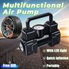 Автомобильный воздушный компрессор, портативный мощный электрический насос для накачки шин, многофункциональный проводной воздушный насос со светодиодной подсветкой для велосипедных мячей