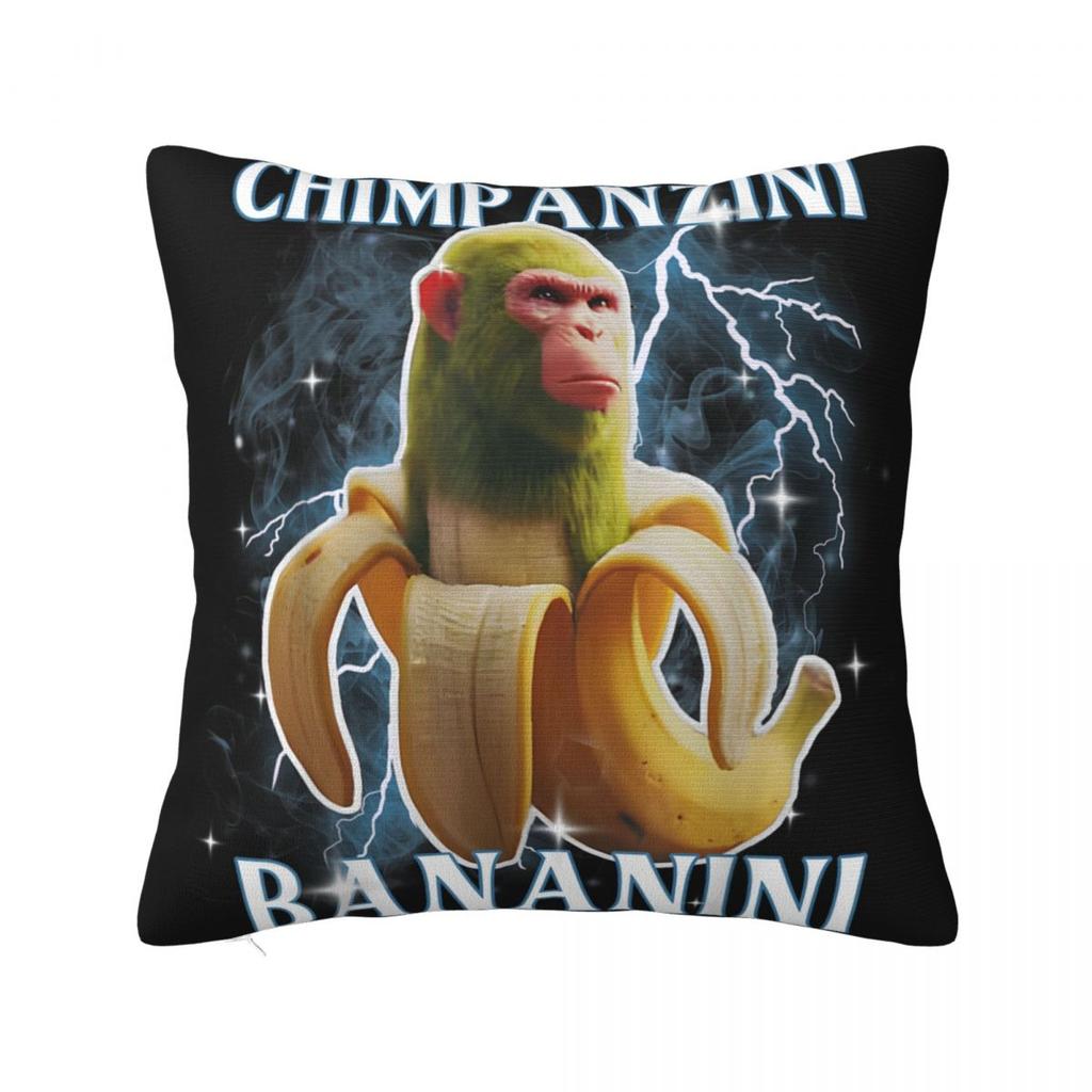 Chimpanzini Bananini Наволочка Полиэстер Чехол для Подушки Чехол для Подушки Смешной Узор Наволочки Для Офиса Автомобиля Дома Декоративные