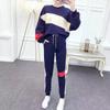 Повседневный спортивный костюм для женщин - Весна/Осень Корейская версия - Свободный и модный комплект из двух предметов: Лонгслив