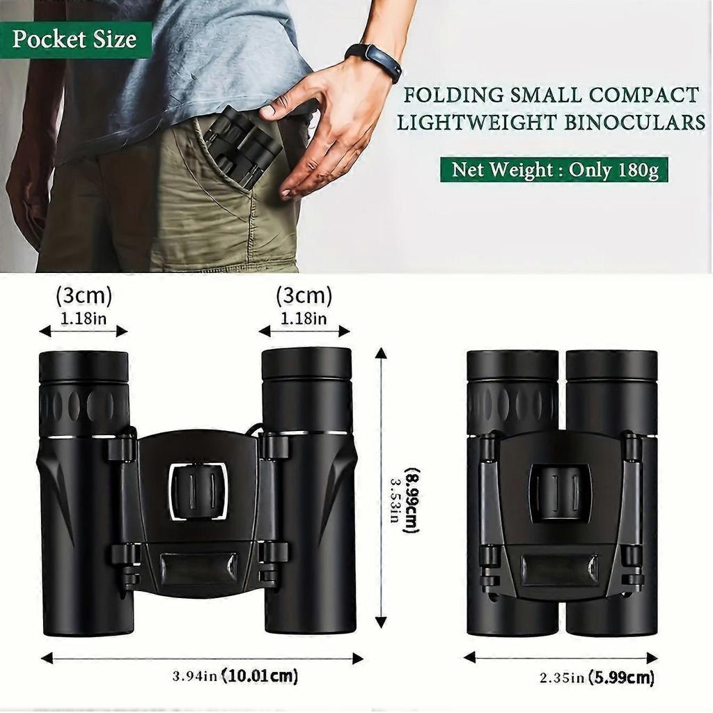 10x25 HD Compact Binoculars for Adults, High Powered Binoculars, Portable Folding Telescope for Outdoor Enthusiasts, Hunters, Campers, And Travelers,