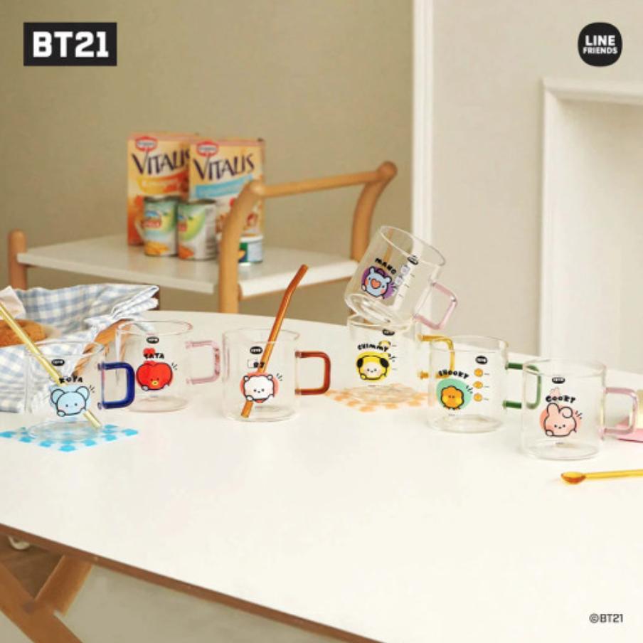 BT21 Minini Handle Glass Cup 370ml BTS Goods Официальный, Оригинальный, Подлинный, K-POP