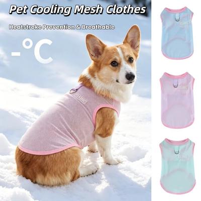Cute Summer Dog Cooling Vest Breathable D-Ring Dog Sun Protection Vest Mesh Lightweight Pet Vest Puppy