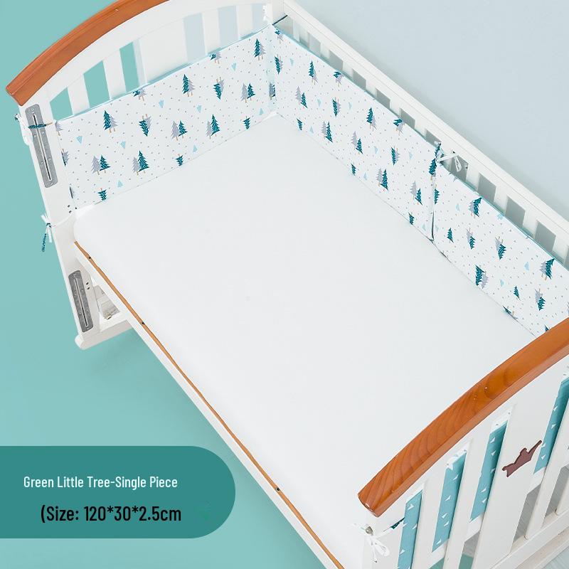 2024 Хлопковый Комплект Детского Постельного Белья - Защитный Бортик от Ударов и Падений для Всех Сезонов