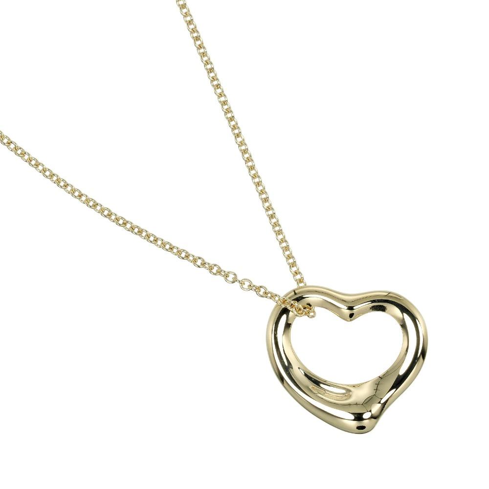 TIFFANY&Co. Open heart Necklace K18 yellow gold 4.25g Women Used