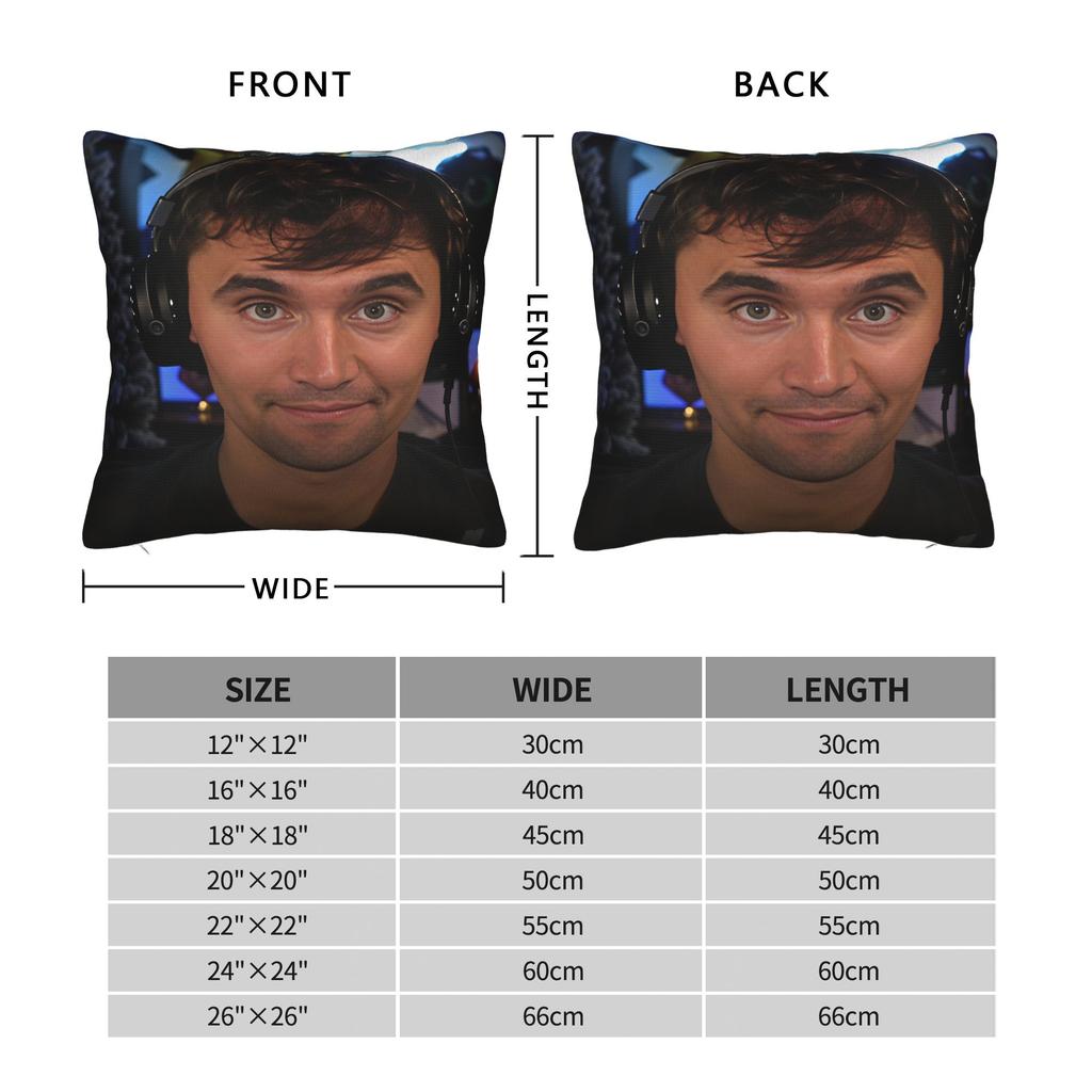 Charlie Kirk Stream Headset Pillow Cover Comfy Cushion Cover Funny Pillow Case For Couch Sofa Bedroom