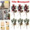 1pc Christmas Decorations Festive&Party Supplies Christmas Artificial Pine Branch Berry Flower Bouquet Pick Xmas Decor