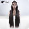 Noble 13x4 Lace Front Wig Synthetic 36 Inch Updo Ombre Brown Highlight Wig Long Straight Wigs For Women Lace Wig Cosplay Wigs