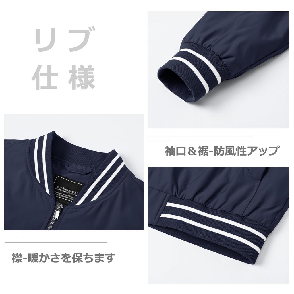 KEFITEVD Men’s Harrington Swing Top Jacket, Windproof Water-Repellent Casual Golf Bomber Outerwear, Business Coat, Solid Navy 2XL