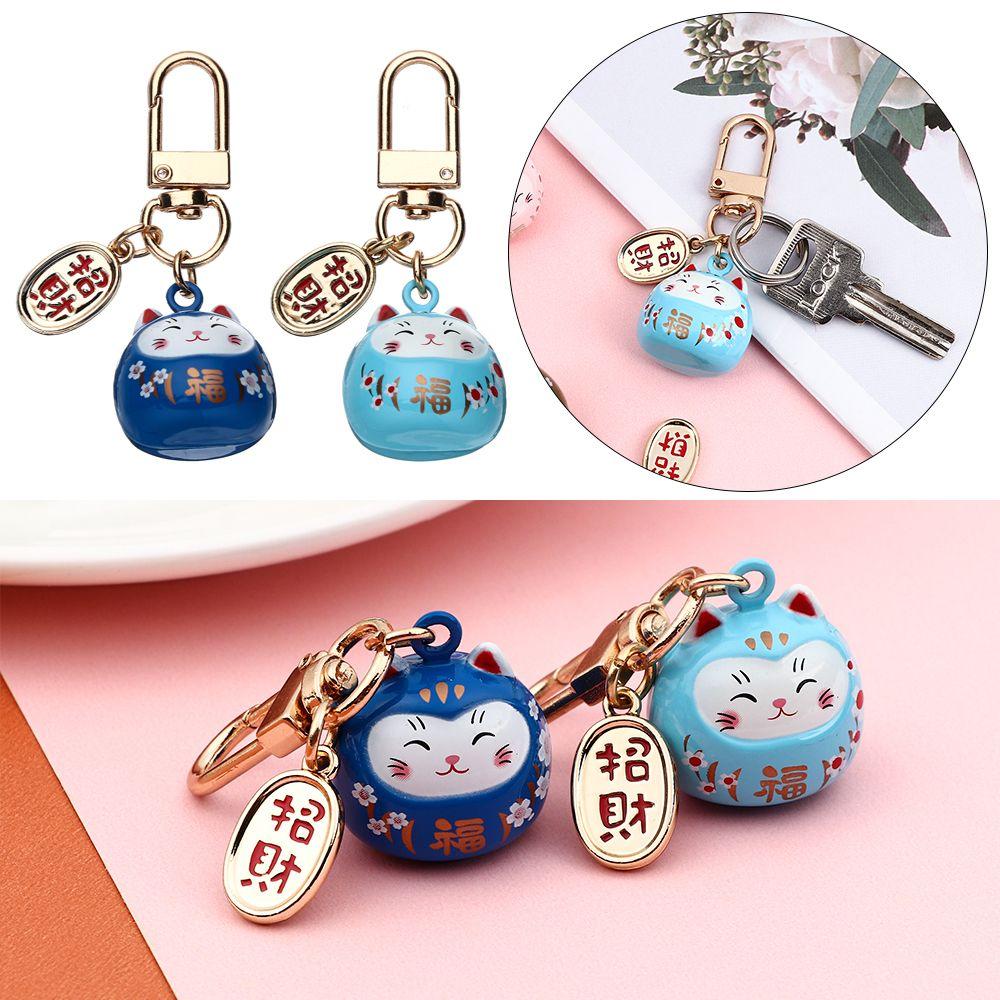 Girls Woman Japanese Bag Charm Cute Lucky Cat Keychains Pendant Keyring Key Chains Cartoon Keychain