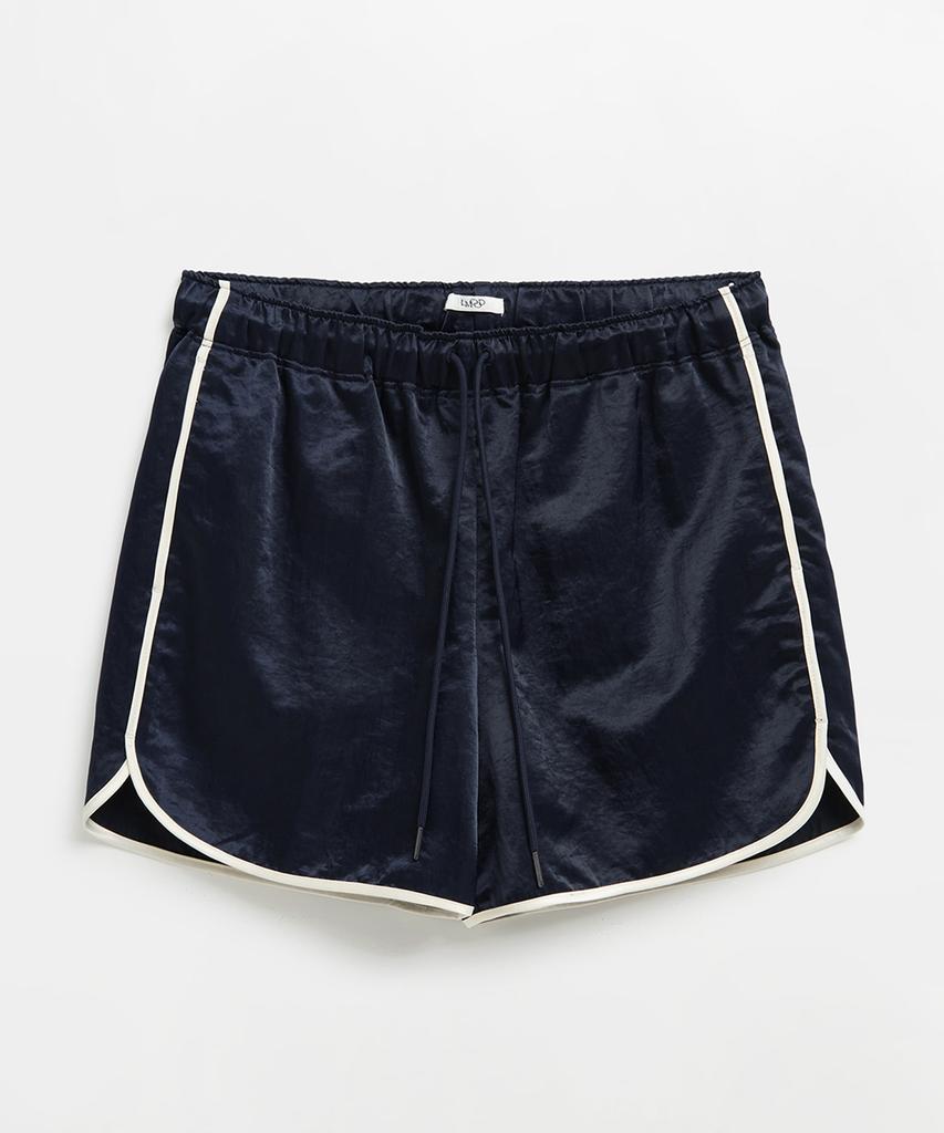 LMOOD Nice Satin Nylon Dolphin Pants Dark Navy