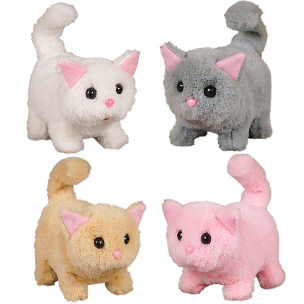 Stuffed Animal Electronic Stuffed Doll Tail Wagging Walking Interactive Cat Boys Girl