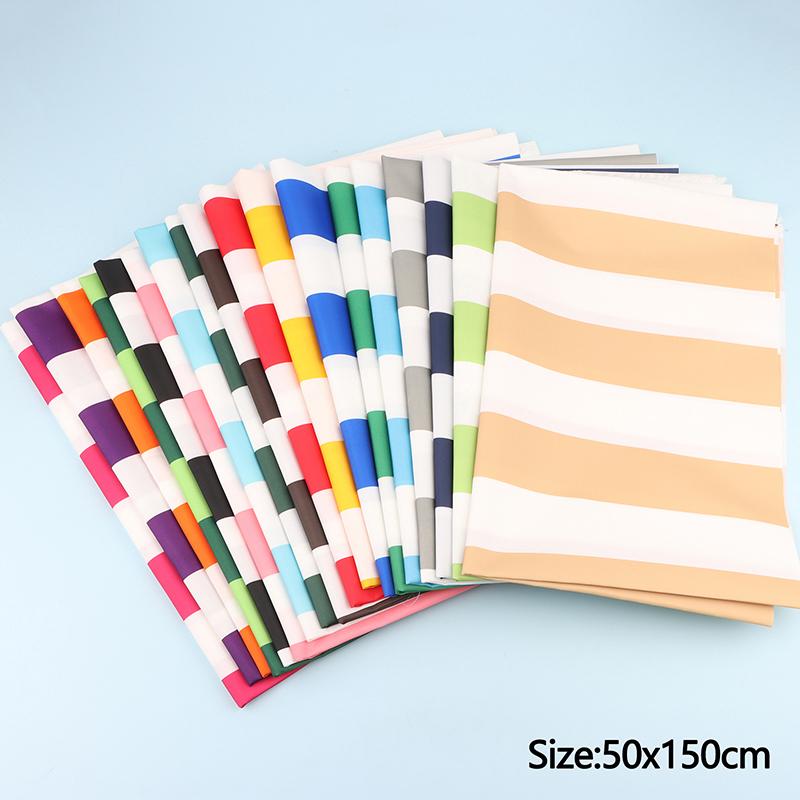 420D Striped Print Oxford Fabric Waterproof Fabric Canopy Tent Umbrella Cloth Pu Coated 50X150Cm Sunshade