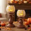 Vintage Style Halloween Pumpkin Lamp with Bow Tealight Candle Holder Lamp  Farmhouse Decor