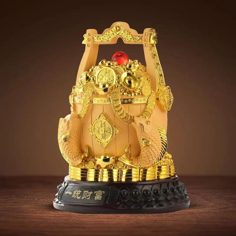 Китайский стиль Чжаоцай богатство сокровище горшок украшение Ведро золота элитный дом гостиная офисный стол фойе украшение подарок