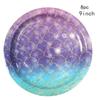 Purple Mermaid Tail Disposable Tableware Happy Under The Sea Mermaid Girl Birthday Napkins Plates Little Mermaid Birthday Decor