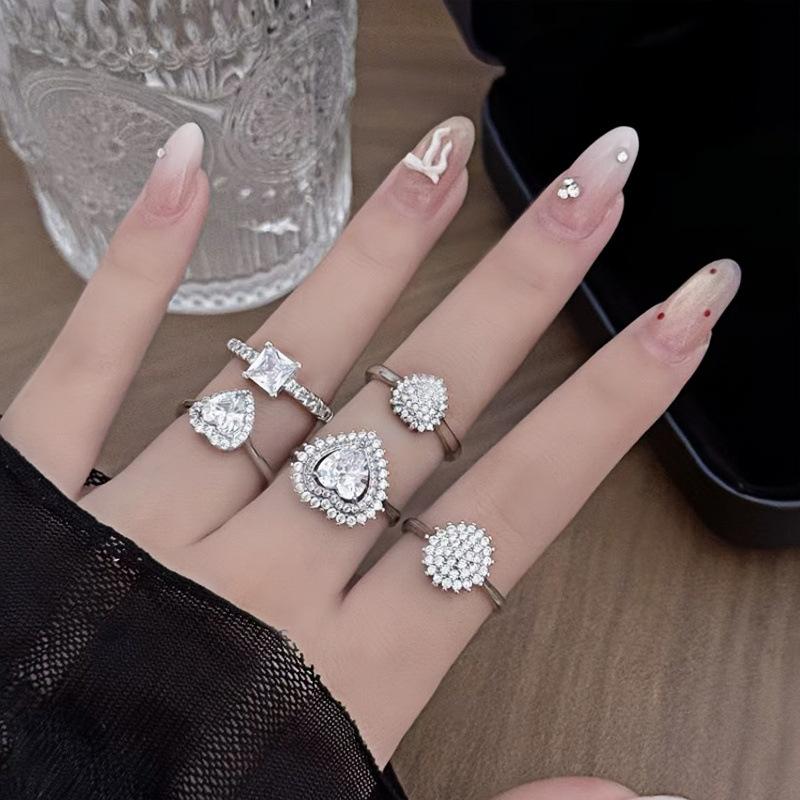 Любовь, Мода И Роскошь, Полный Звезд, Кольца С Инкрустацией Цирконами, Нишевое Высококлассное Ощущение, Изысканное И Красивое Кольцо На Указательный Палец, Женщины