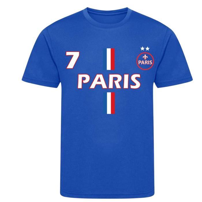 Ensemble Foot Enfant inspiré Paris 2 Étoiles - Maillot et Short - Édition Champions - Bleu royal