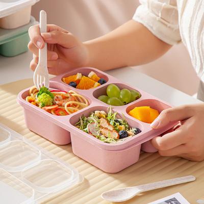 Контейнеры для обедов Bento для взрослых и детей. Многоразовые коробки для закусок с 5 отделениями для школьной работы, путешествий. Штабелируемые микроволновые печи. Безопасные кухонные инструменты.