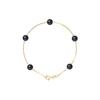 Bracelet - Pearls & Colors - 5 Perles De Culture d'Eau Douce 6-7 Mm - Or Jaune 375/1000 - Noir - Femme
